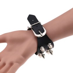 punk pu leather rivetbracelet