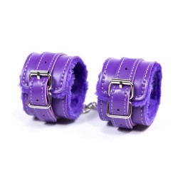 fur lined purple handcuffs